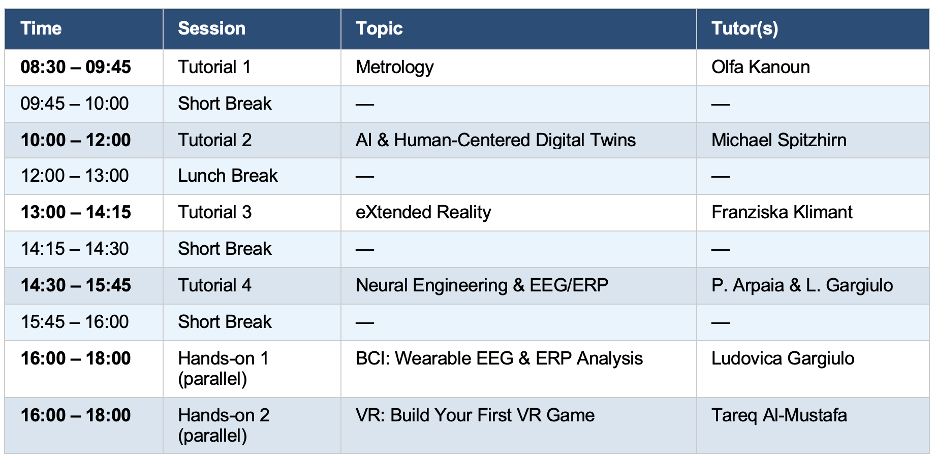 Program at a glance