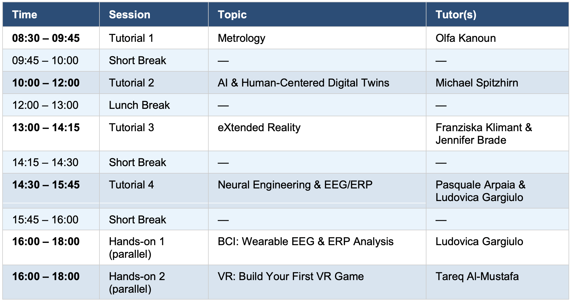 Program at a glance